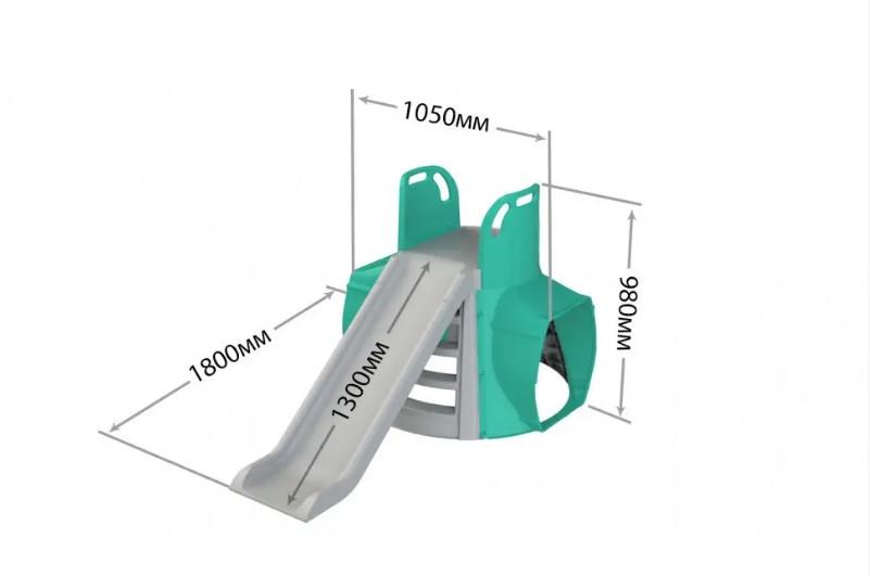 Дитяча гірка з тунелем Doloni 01470/13 пластикова Сіро-бірюзовий (2-7-01470/13) - фото 4
