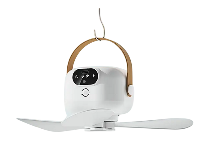 Вентилятор аккумуляторный с подсветкой 2в1 (D-456)