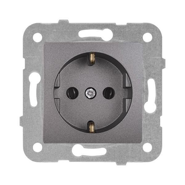 Розетка одинарна Viko Linnera Life з заземленням без рамки Сірий граніт (90452008) Розетка одинарна Viko Linnera Life з заземленням без рамки Сірий граніт (90452008)