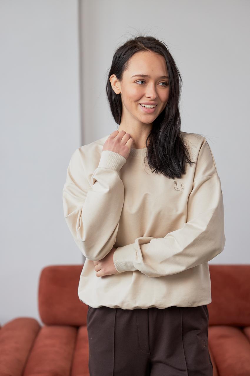 Свитшот женский М167.2 2-нить L Бежевый (835-1-62)