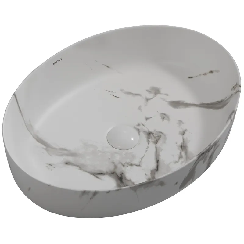 Раковина накладна MIXXUS Premium ELLIPSE-0104 550х415х140 мм Marble (MP6554)