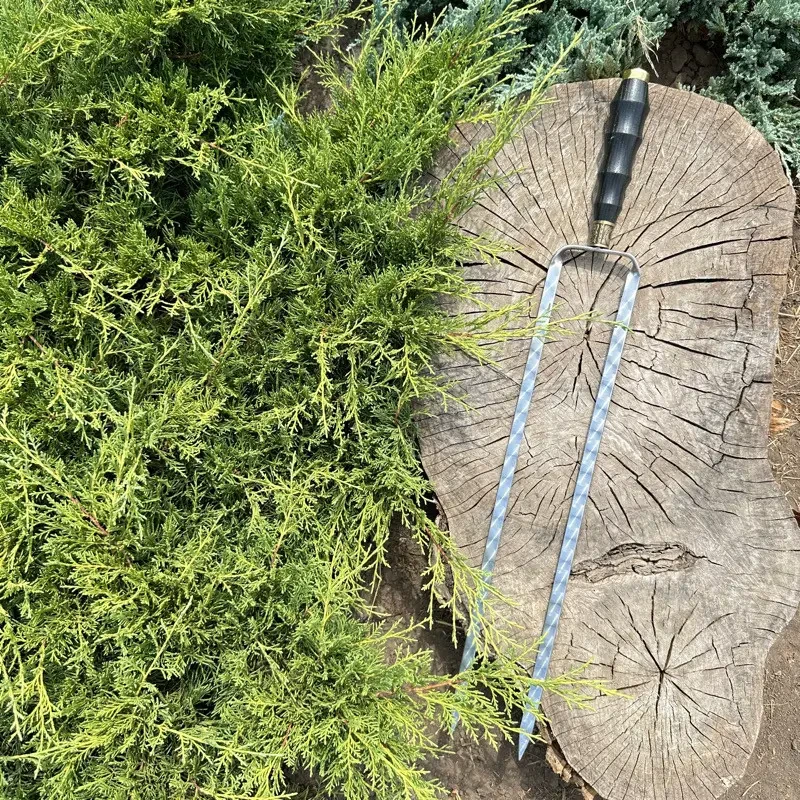 Шампур подвійний Український герб коло із нержавіючої сталі (SKK27) - фото 3 Шампур подвійний Український герб коло із нержавіючої сталі (SKK27) - фото 3