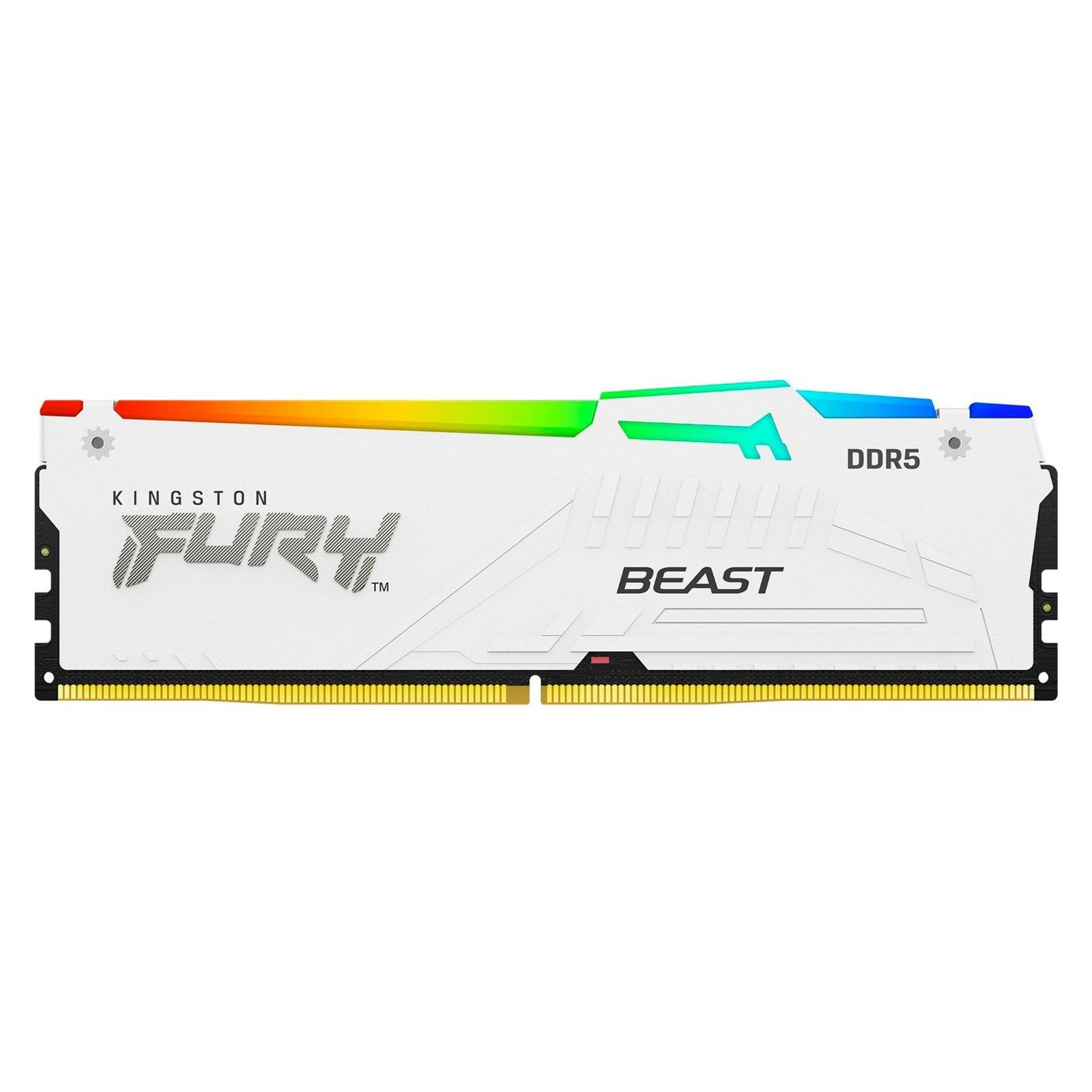 Оперативная память с подсветкой Kingston Fury Beast RGB 32 Гб DDR5 5600 МГц White (KF556C36BWEA-32)