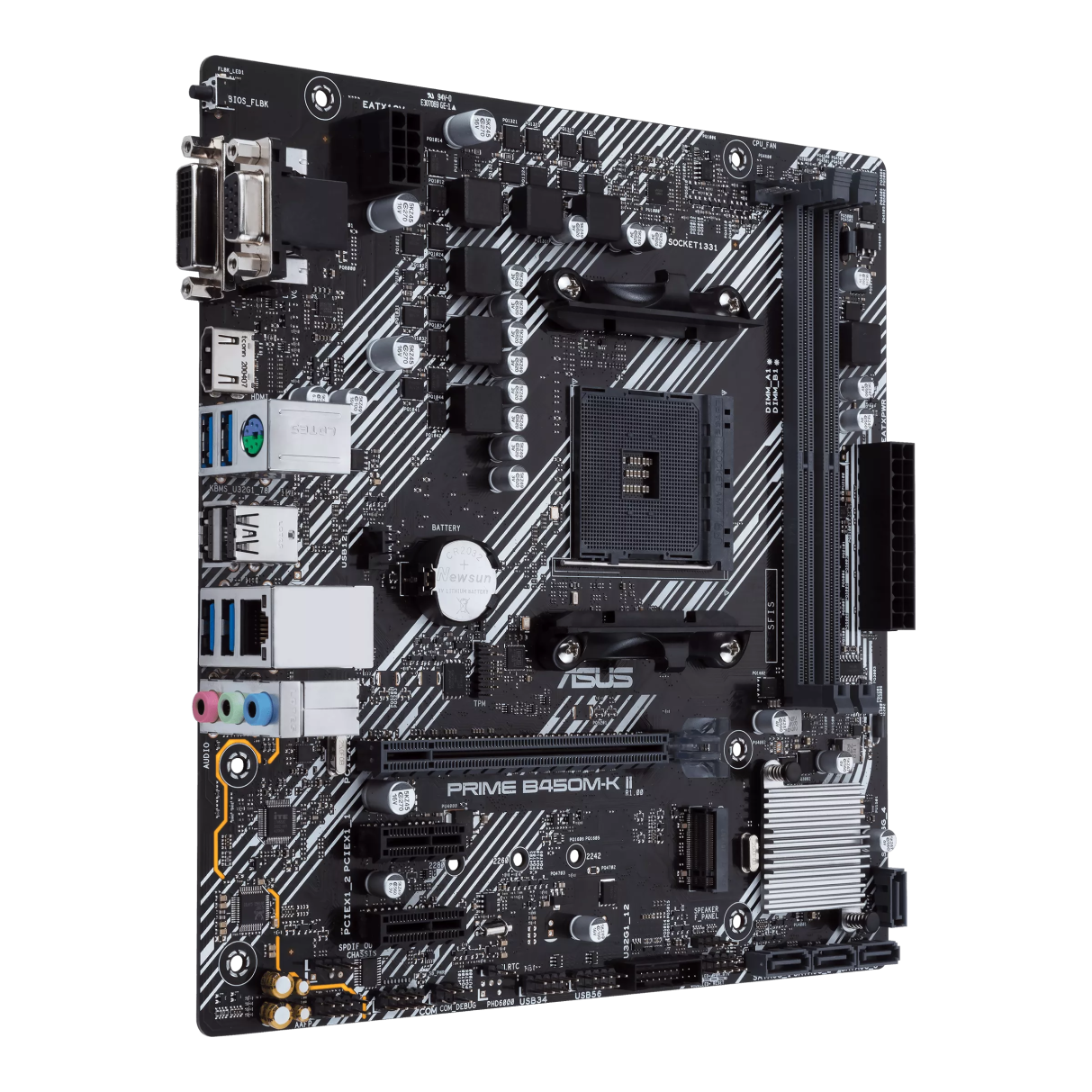 Материнская плата Asus PRIME B450M-K II AM4 DDR4 HDMI DVI-D VGA microATX (578182) - фото 3
