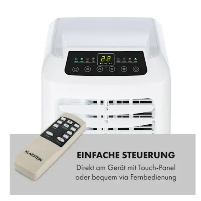 Кондиционер мобильный KLARSTEIN Pure Blizzard Smart 9k 9000 БТЭ/2,6 кВт дистанционное управление (10035807) - фото 2 Кондиционер мобильный KLARSTEIN Pure Blizzard Smart 9k 9000 БТЭ/2,6 кВт дистанционное управление (10035807) - фото 2