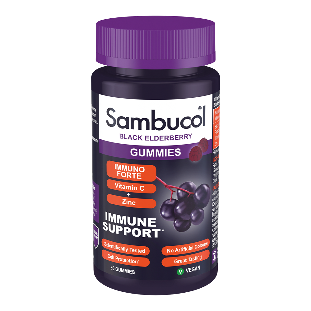 Самбукол желейки для иммунитета Sambucol Immuno Forte Черная бузина/Витамин С/Цинк от 12 лет 30 шт.
