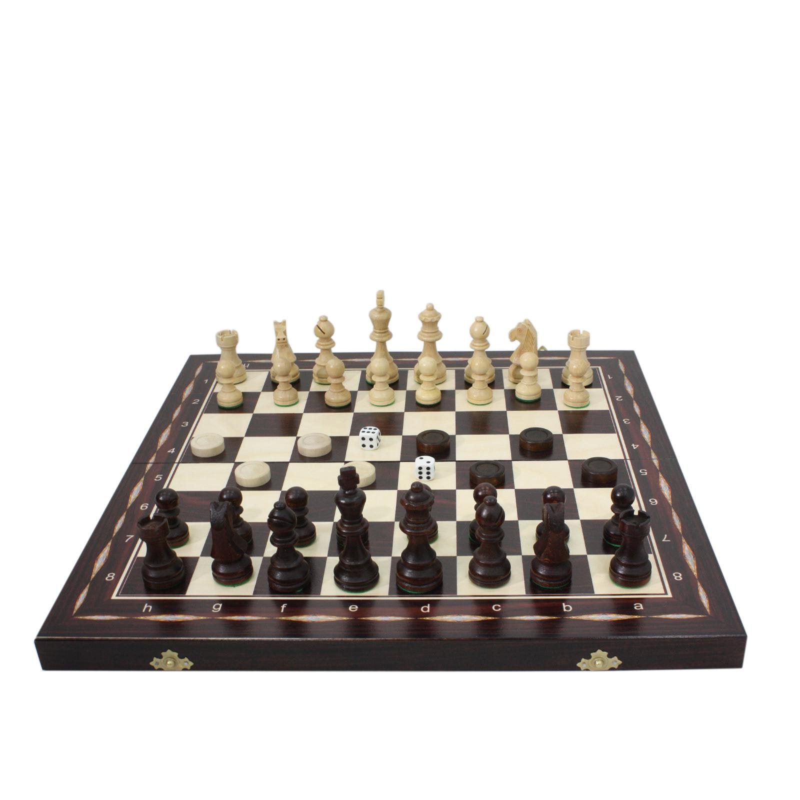 Набор шахматы/шашки/нарды Exclusive 47х47 см (Мадон 144A)