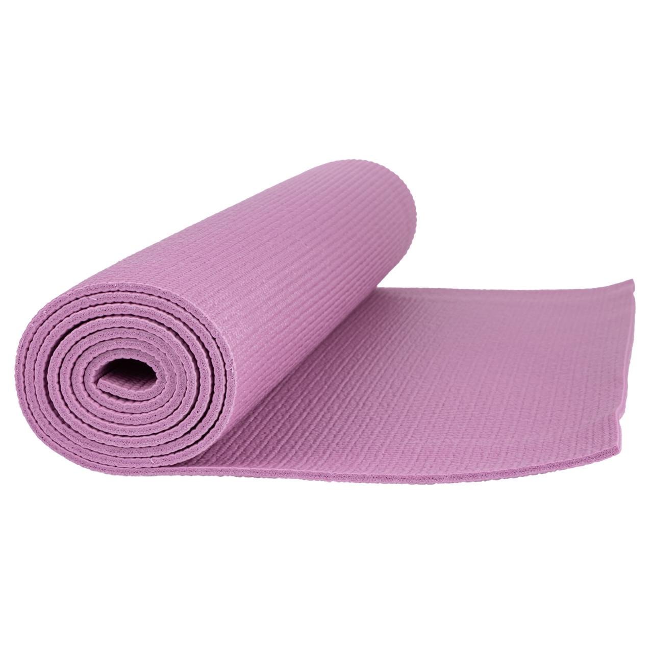 Килимок для йоги та фітнесу PowerPlay 4010 PVC Yoga Mat 173x61x0,6 см Рожевий (A-012412)