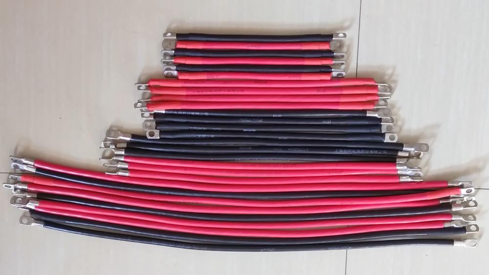 Кабель 4AWG 25 мм2 пара с клеммами М8 провод медь луженый силиконовый многожильный 1 м Черный/Черный (2462541301) - фото 3