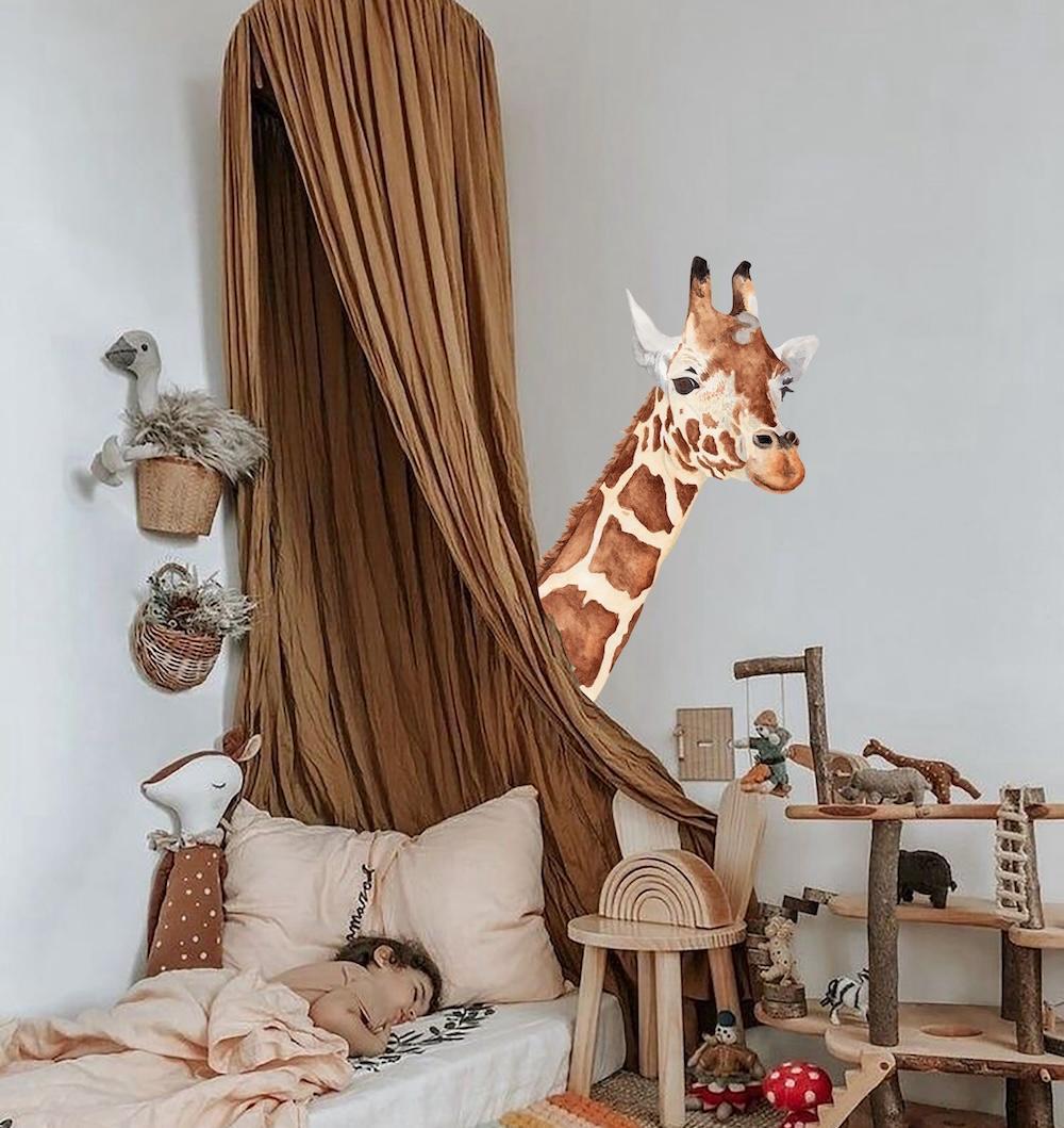 Наклейки на стены LIPKO Жираф слева виниловый (033L)