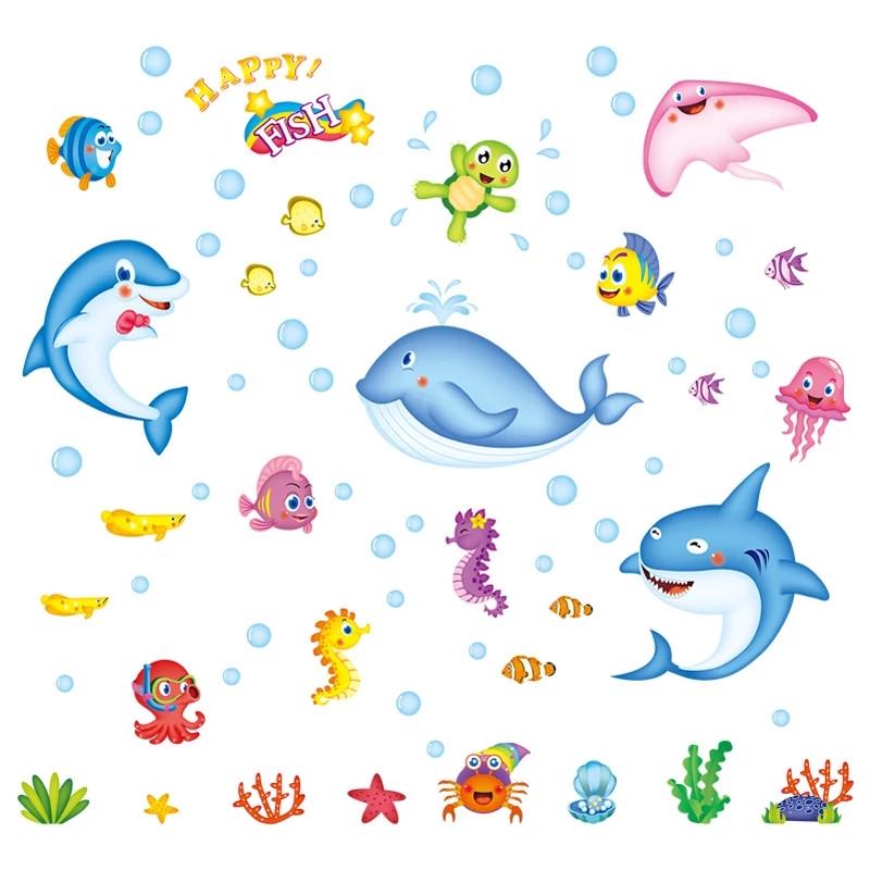 Наклейка на стену Рыбки черепахи Красного моря HEPPY Fish лист 50х70 см (Б57-1)