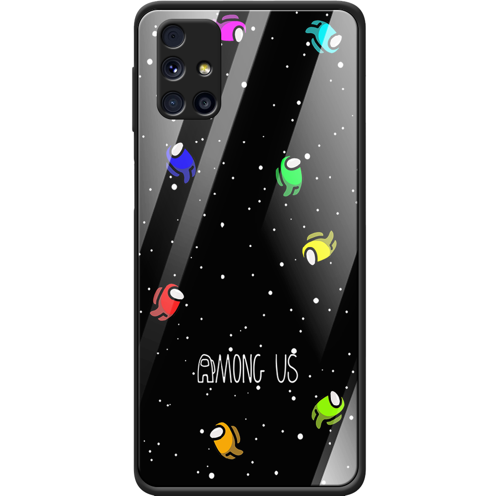 Чехол Boxface Samsung M317 Galaxy M31s Among Us Invisible Черный силикон со стеклом (40942-bk76-41115)