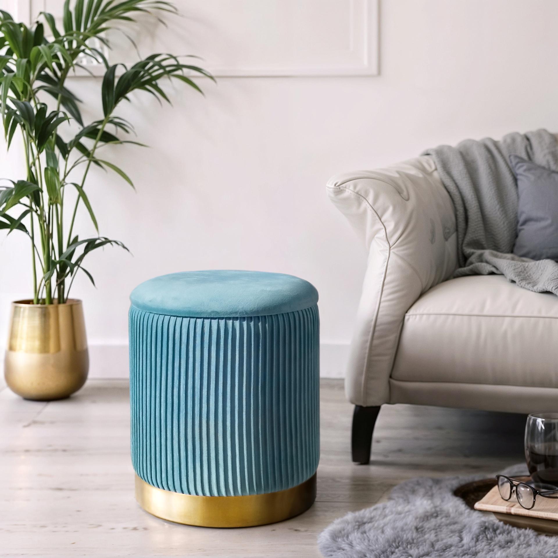 Пуф GUSAR 315x315x380 мм Велюр Блакить