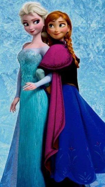 Наклейка вінілова Холодне серце Ельза і Анна для дитячої кімнати для дівчаток 45х60 см - фото 3