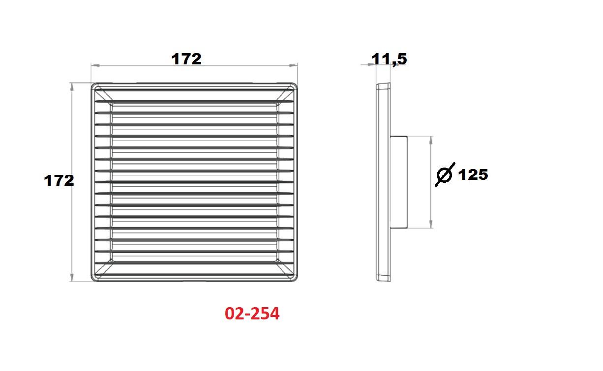Решітка вентиляційна AirRoxy AKUSzSg пластикова d 125 мм 170x170 мм Коричневий (02-254) - фото 4