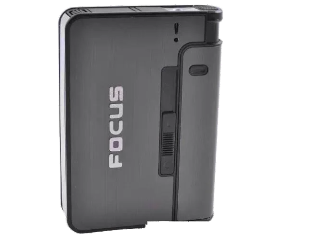 Портсигар для 10 сигарет с зажигалкой FOCUS №XT-4938 Grey (11133)