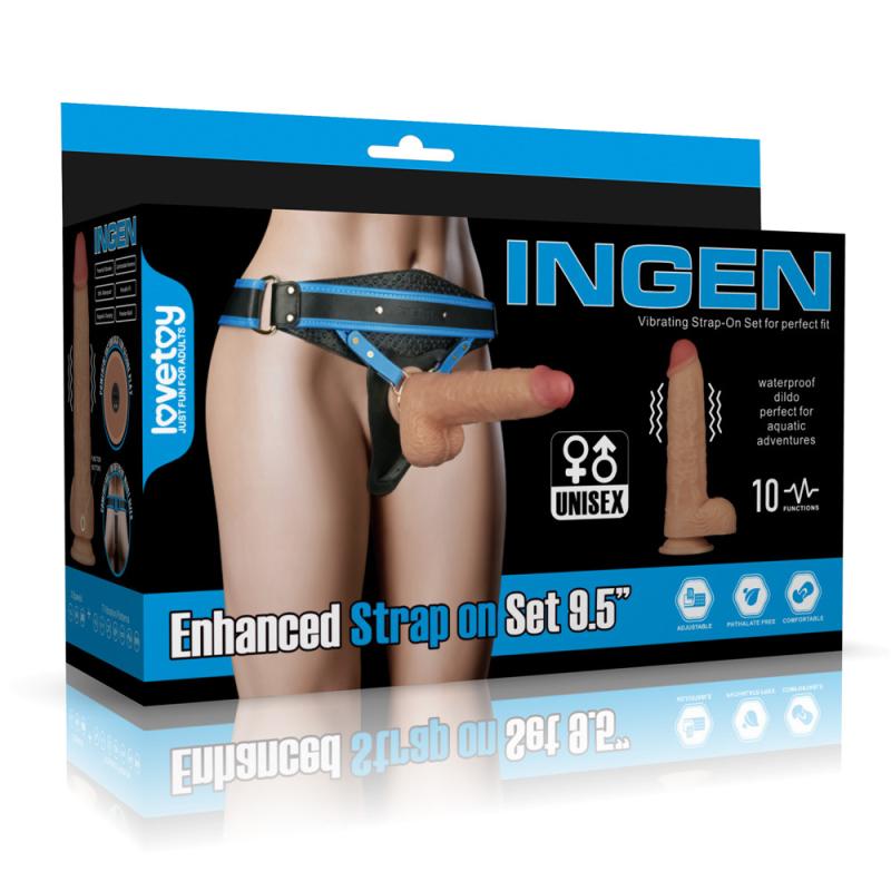 Страпон для жінок Ingen Vibrating Enhanced Strap on Set 9,5" (1000064597)
