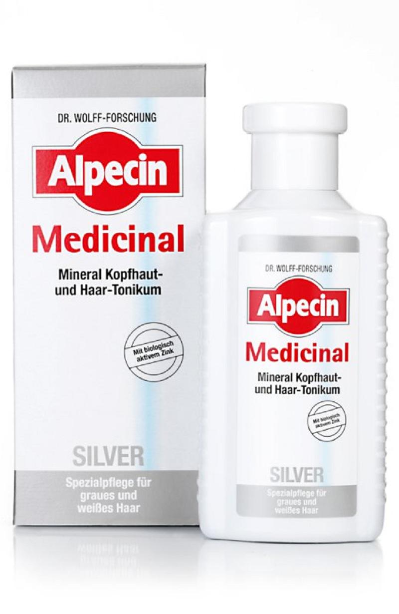 Тонік чоловічий від випадіння волосся Alpecin Medicinal Silver для чутливої ​​шкіри голови 200 мл (20115)