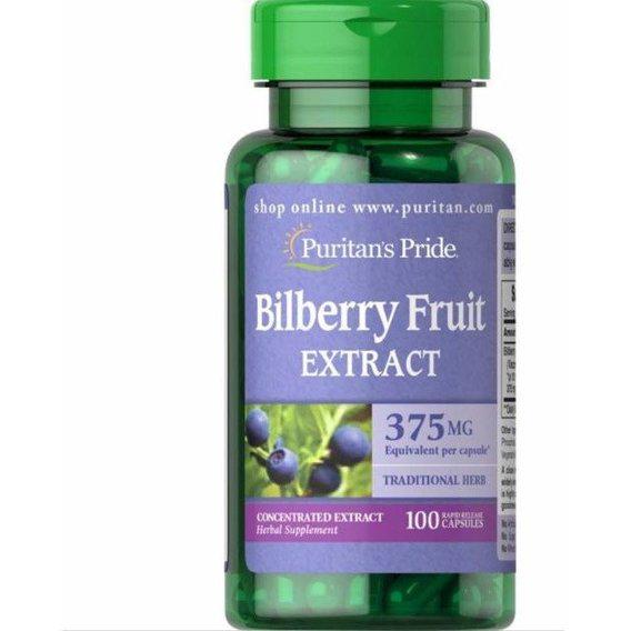 Комплекс для профилактики зрения Puritan's Pride Bilberry Fruit Extract 375 мг 100 Caps