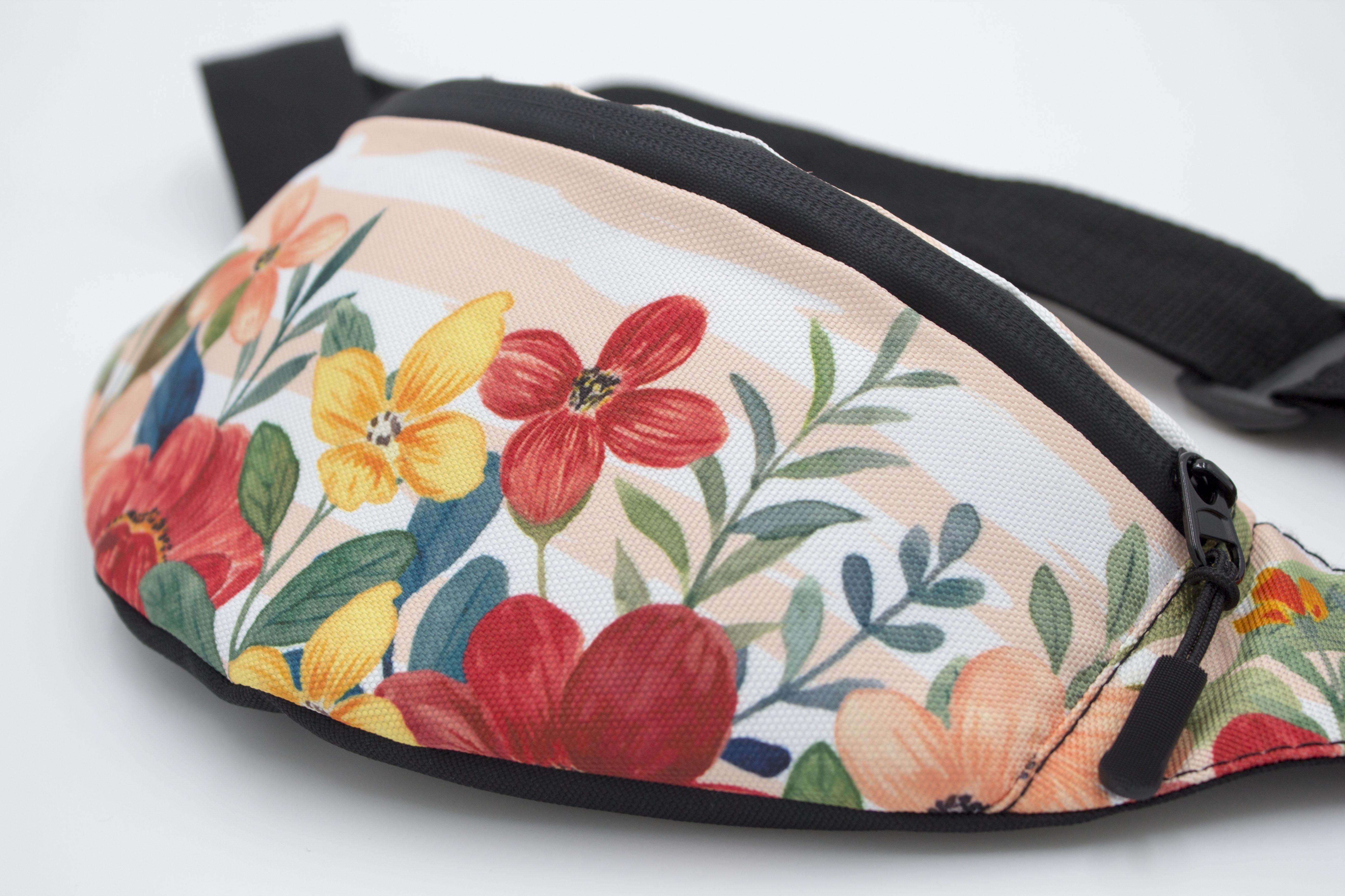 Сумка бананка Квіти пастель (BK-003) - фото 4 Сумка бананка Квіти пастель (BK-003) - фото 4