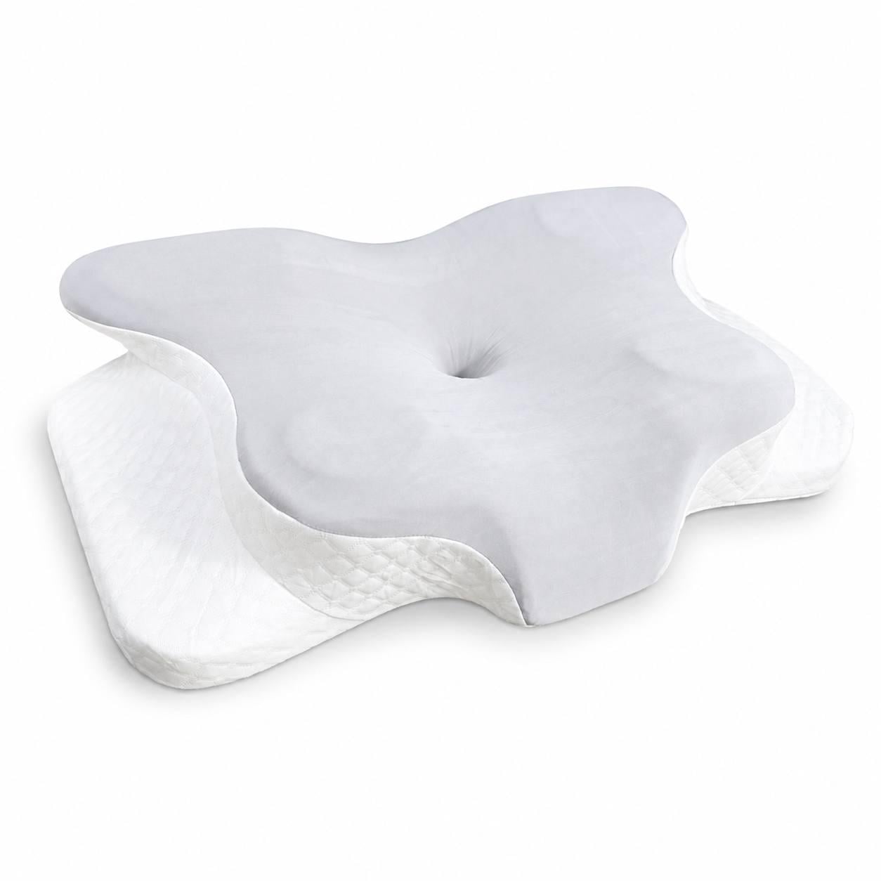 Подушка ортопедична BUTTERFLY Memory Foam 60x40x14 см Біло-сірий (M1091)