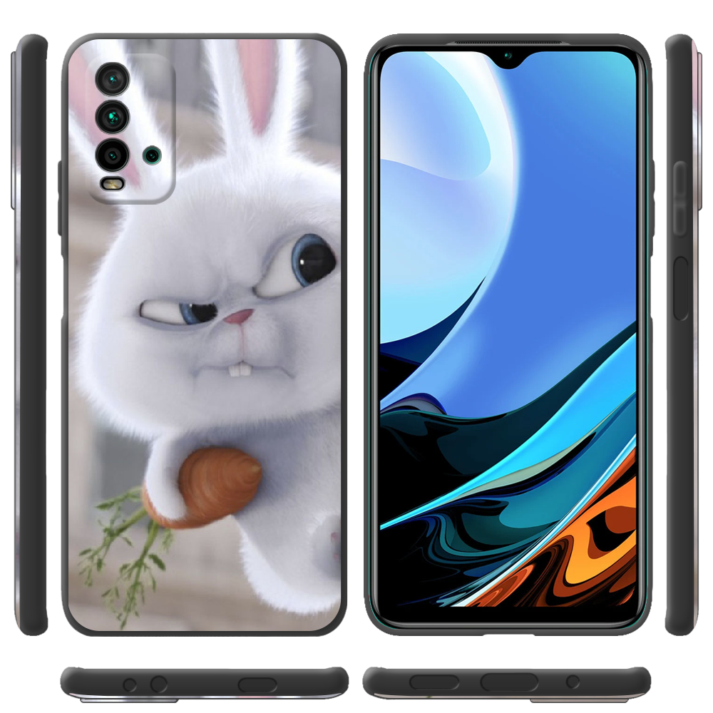 Чехол BoxFace Xiaomi Redmi 9T Rabbit Snowball Черный силикон (41685-up1116-42106) - фото 2