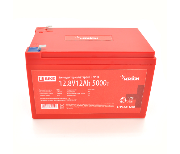 Аккумуляторная батарея для электротранспорта Merlion LiFePO4 12,8V 12 Ah Red (LFP12.8-12EB)