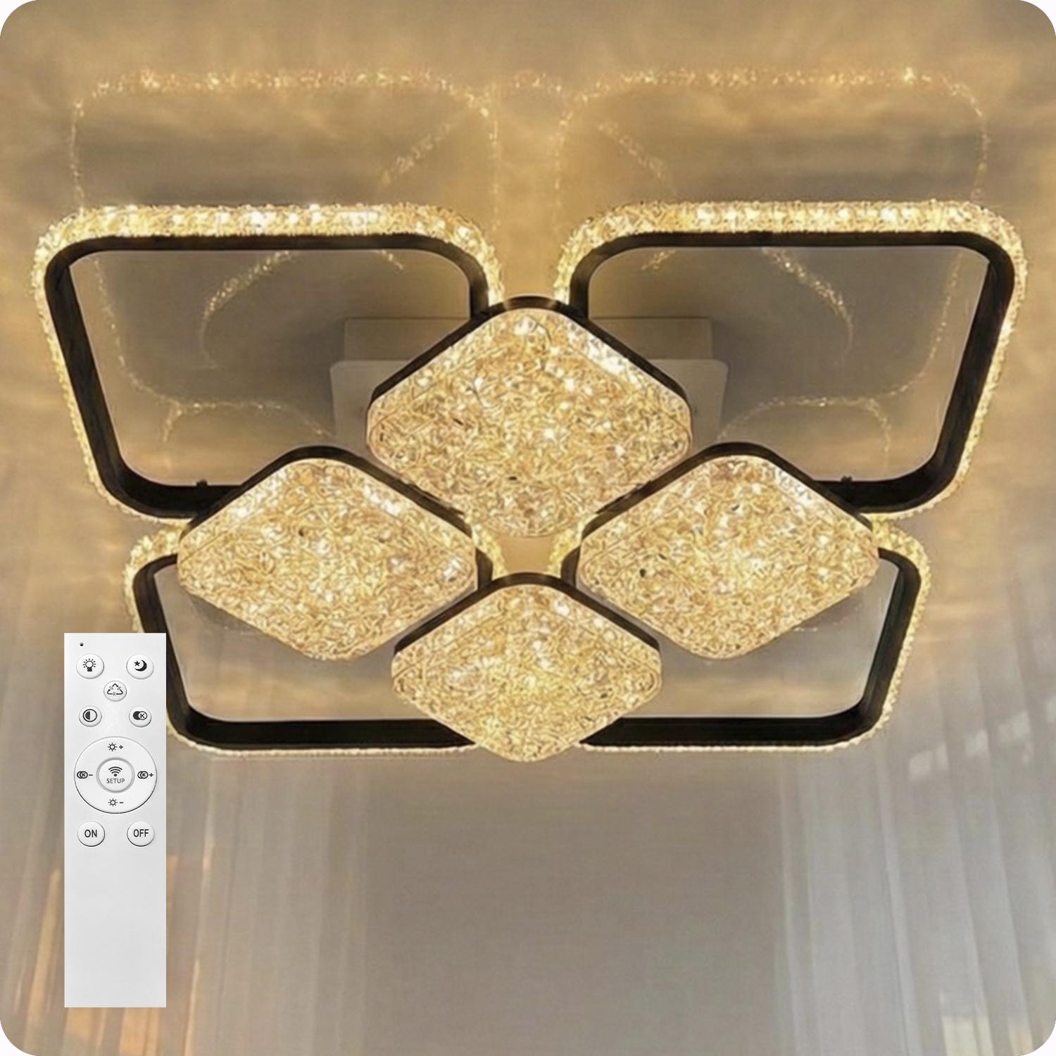 Люстра светодиодная 517 Light с пультом 192 Вт Черный (02129)