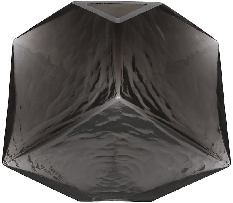 Ваза стеклянная Smoke Graphite 16x16x15 см ромб