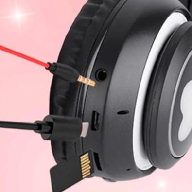 Наушники STN-28 с кошачьими ушками с Bluetooth гарнитурой и LED подсветкой Фиолетовый - фото 10 Наушники STN-28 с кошачьими ушками с Bluetooth гарнитурой и LED подсветкой Фиолетовый - фото 10