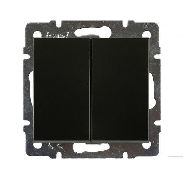 Вимикач двоклавішний Lezard Rain Антрацит (27549280)