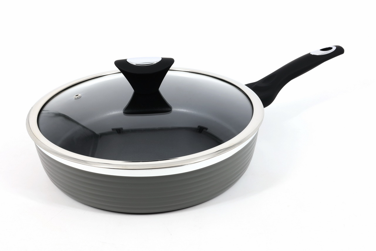 Сковорода Styleberg 3043 26х6 см антипригарное покрытие с крышкой