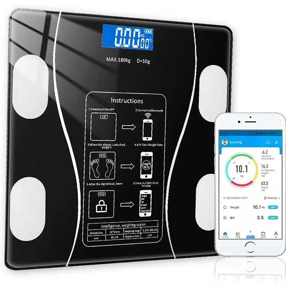 Ваги до 180 кг з Bluetooth Чорний (25645370) - фото 2 Ваги до 180 кг з Bluetooth Чорний (25645370) - фото 2