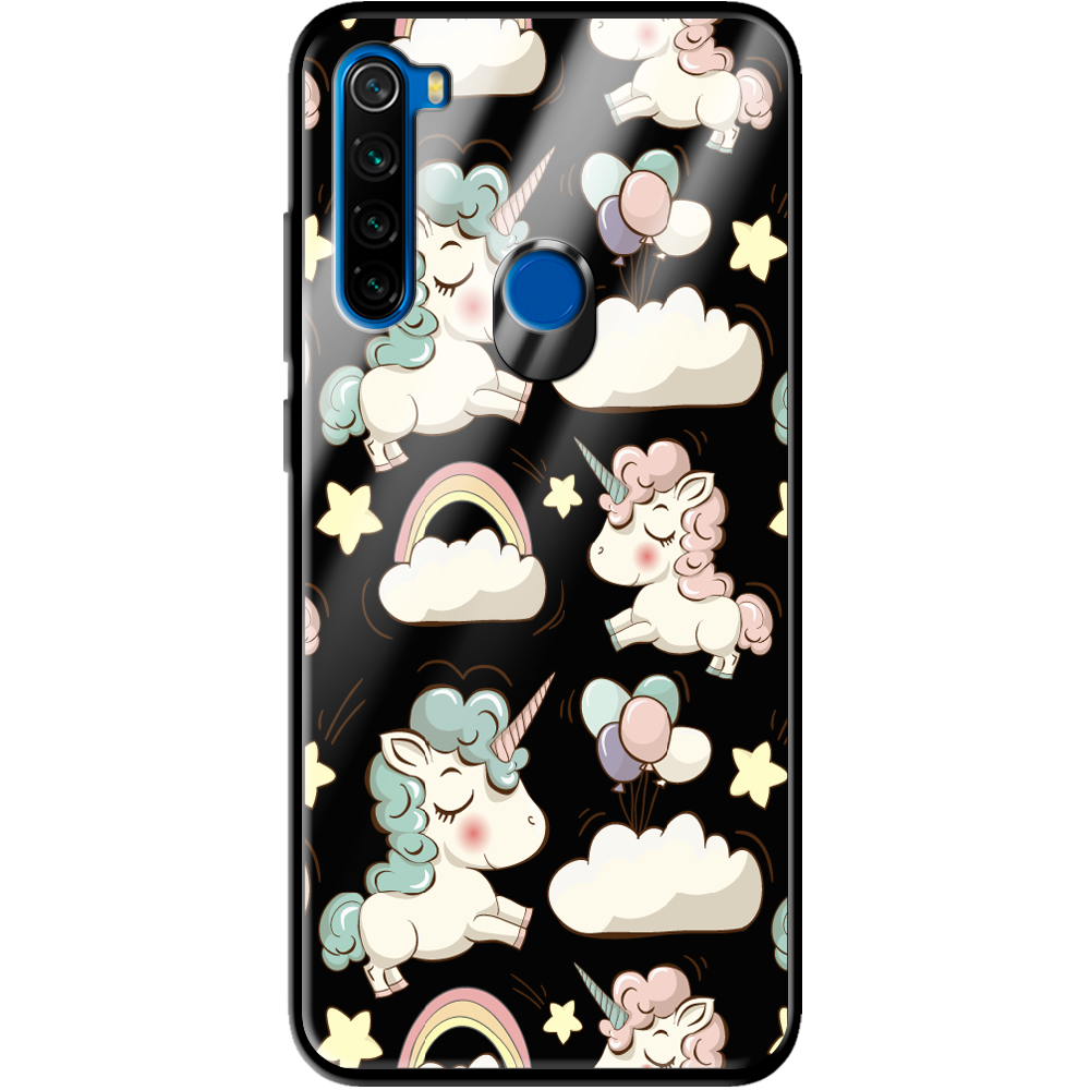 Чехол Boxface Xiaomi Redmi Note 8T Unicorns Черный силикон со стеклом (38532-cc2-39410)