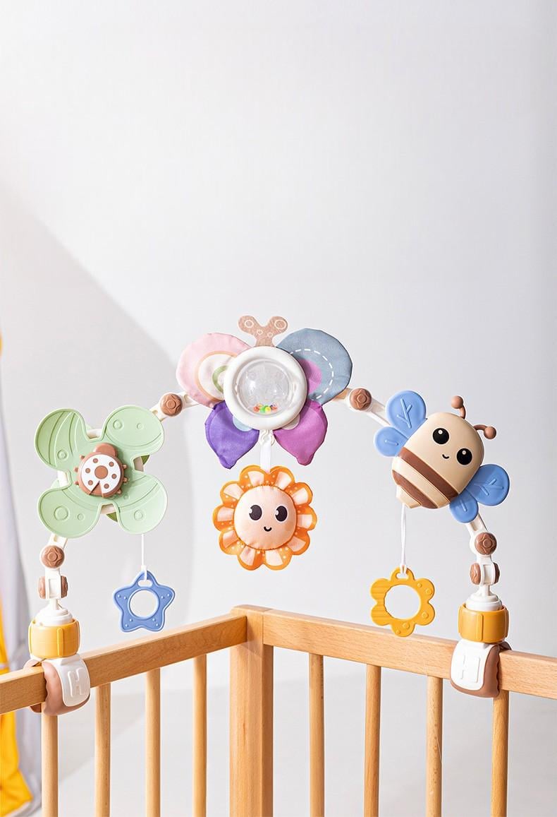 Дуга розвиваюча Huanger для коляски ліжечка з проектором Різнокольоровий