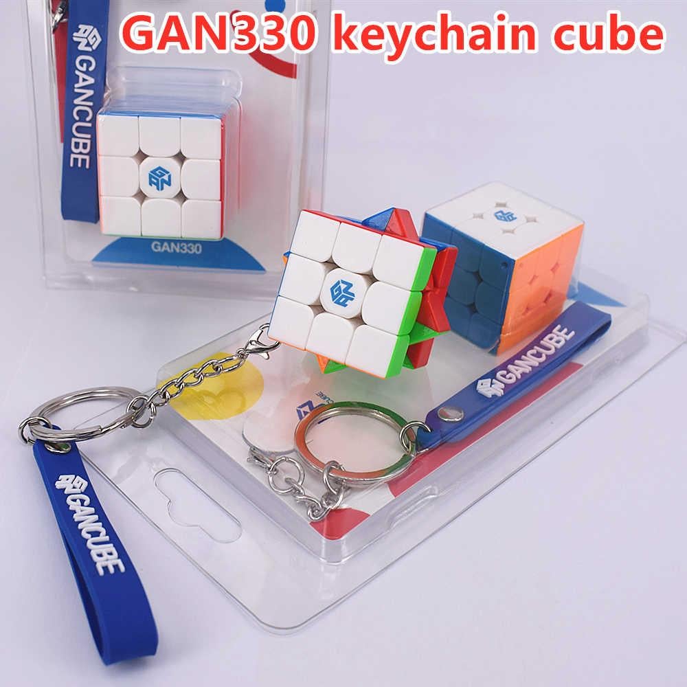 Головоломка кубик-брелок Gan Keychain 3 см stickerless 3x3 (134206) - фото 7