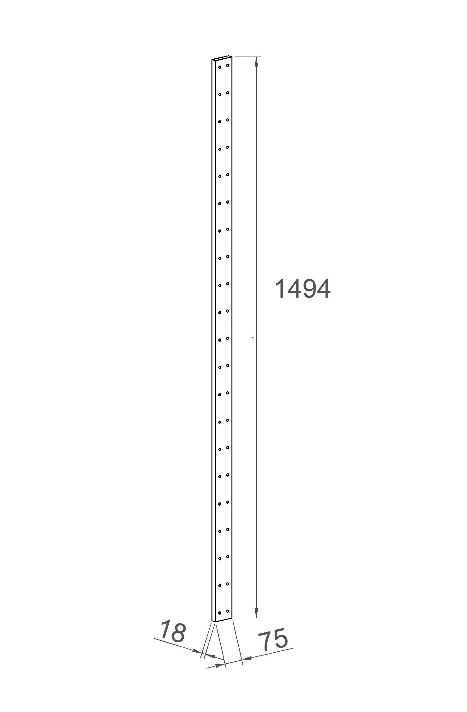 Стійка БОНН для стелажа 1494х75х18 мм (10102) - фото 2