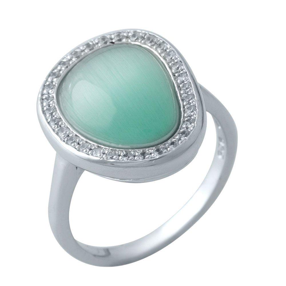 Кольцо серебряное Tiva с кошачьим глазом 5,34 г р. 18 (1977101)