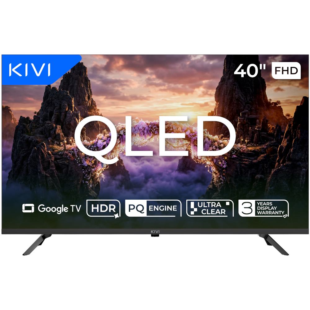 Телевизор Kivi 40F820KB 40" QLED Full HD Google TV LAN Wi-Fi Black