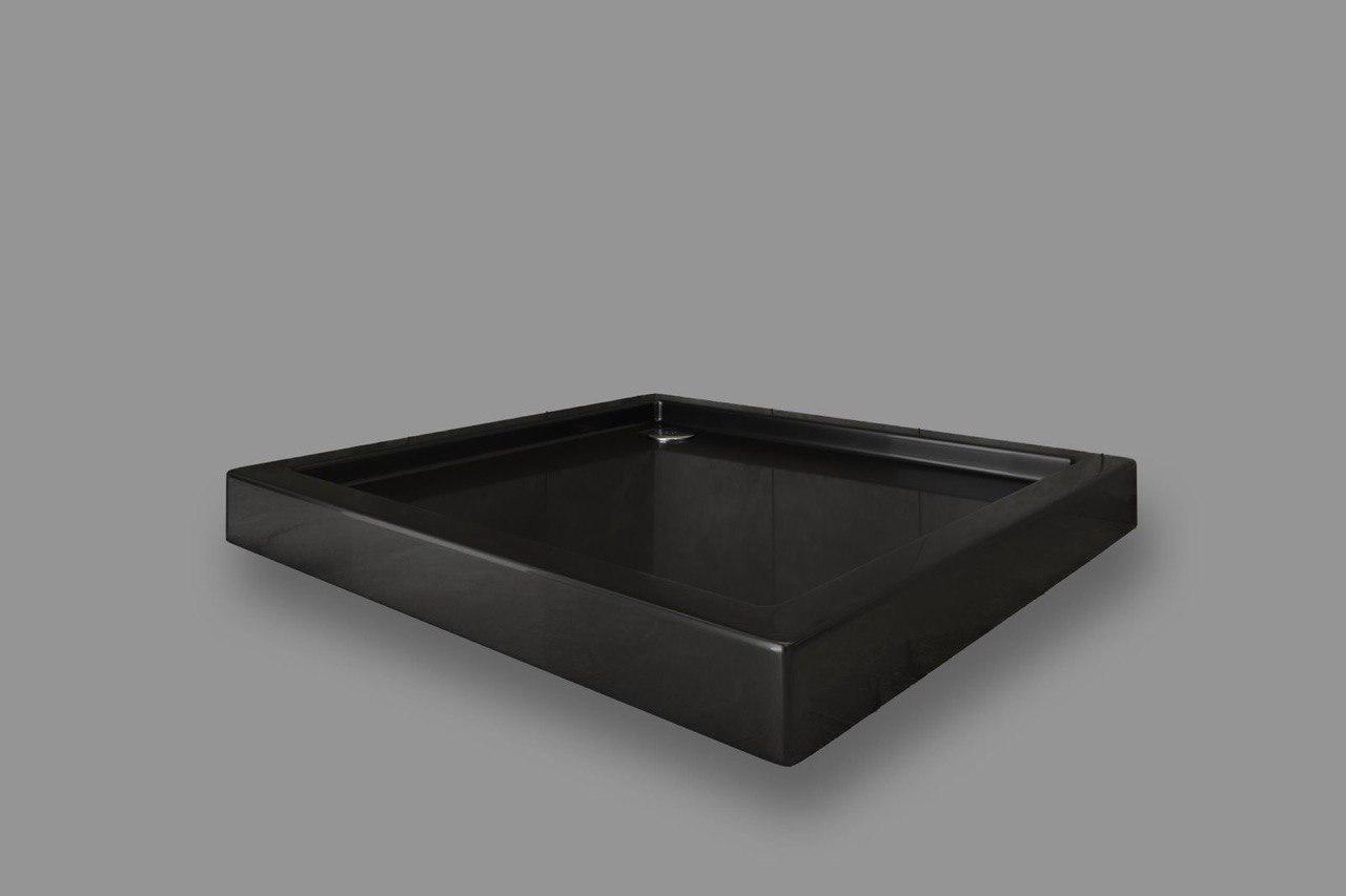 Душевой поддон Черный Aquanil FRAME квадратный со съемной панелью 90х90х11 см