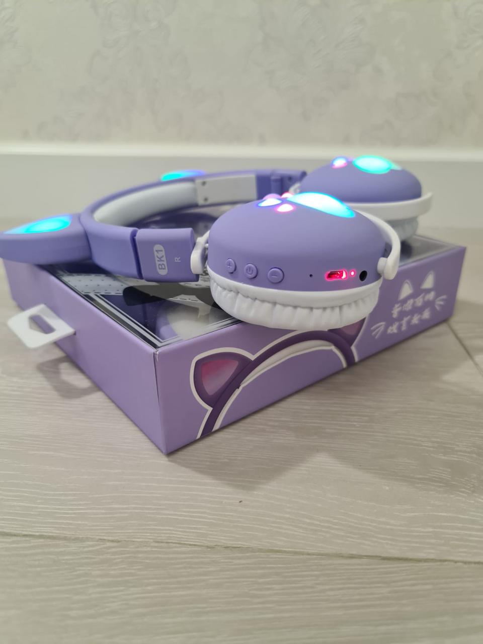 Навушники бездротові дитячі CAT ВК-1 LED Світло-фіолетовий (26389245) - фото 8 Навушники бездротові дитячі CAT ВК-1 LED Світло-фіолетовий (26389245) - фото 8