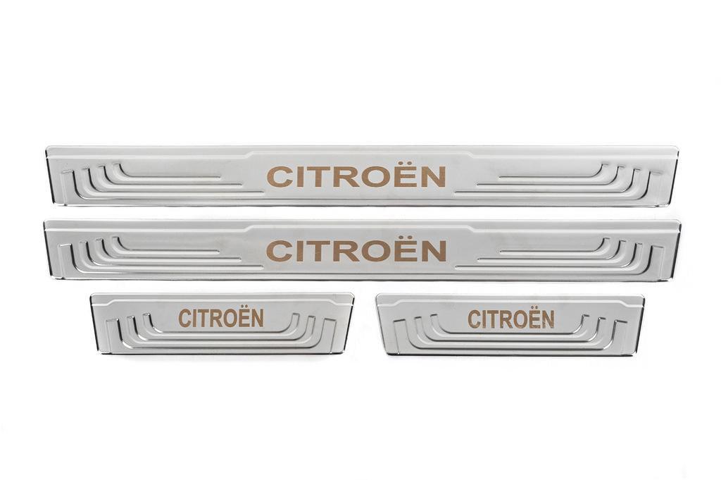 Накладки на пороги Carmos Citroen V-2 4 шт. нерж для Citroen нержавеющая сталь Хром (131278)