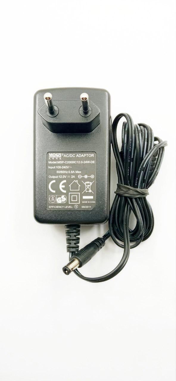 Блок живлення імпульсний 12V/2,0A 5,5x2,1 MSP-C2000IC12.0-24W-DE Moso (15829)