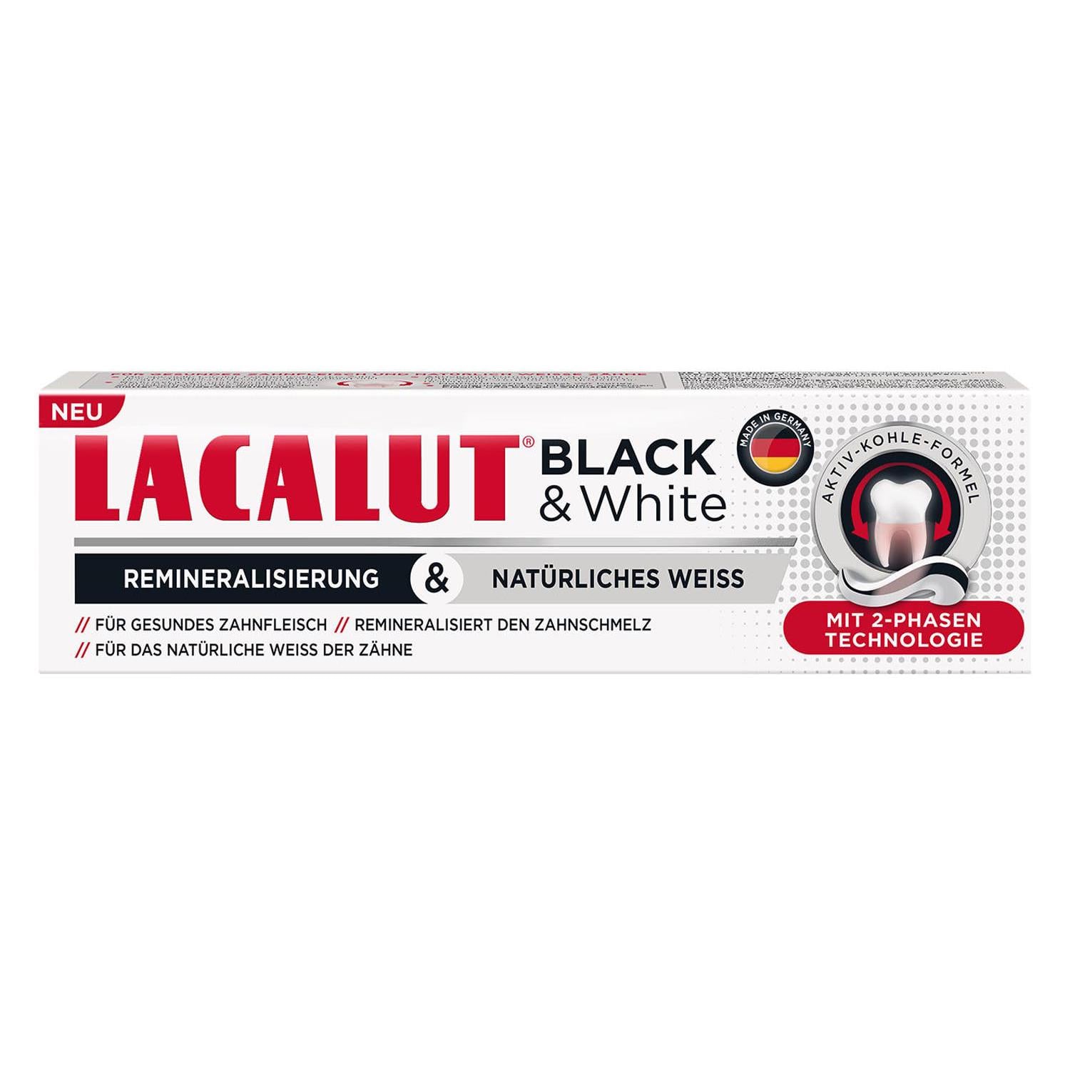 Зубная паста Lacalut Black &amp; White 75 мл (701828)