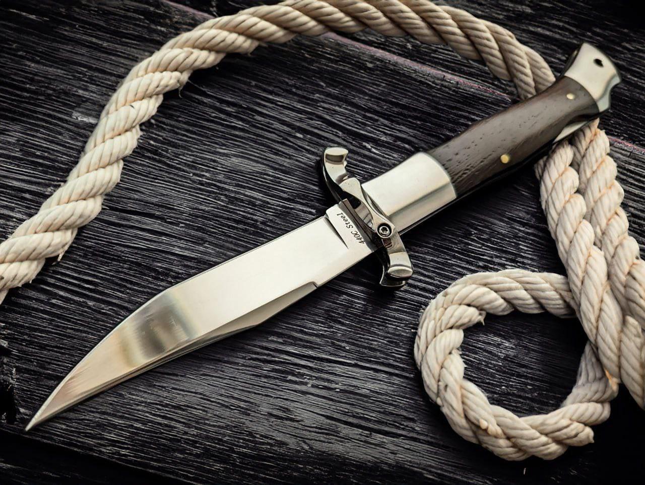 Нож складной туристический GR77 карманный сталь 440 C с гардой (23912423)