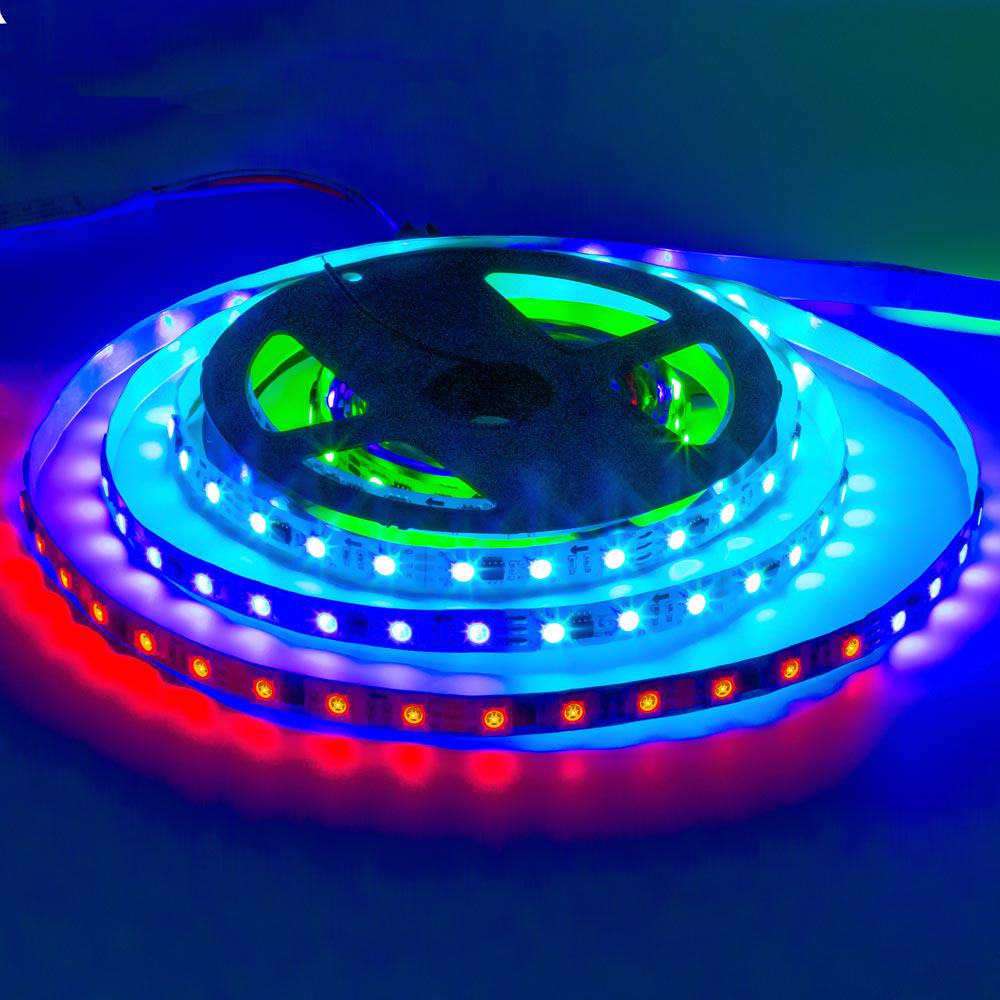 Светодиодная линейка адресная AVT 14,4W 03-300RGB TM1903-12V 12V SMD5050 TM1903 60LED IP20 5 м (1017955)