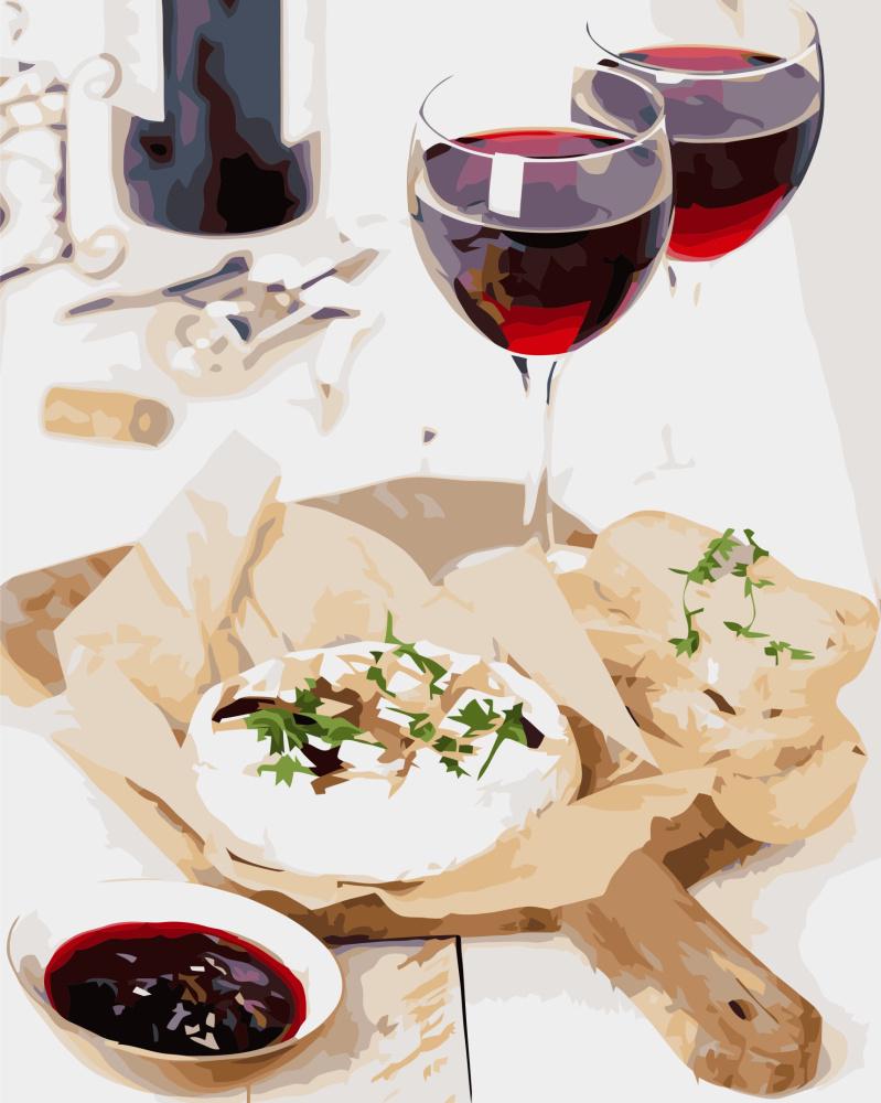 Картина по номерам Strateg Премиум Ужин пятницы с лаком 40х50 см (VA-3433)