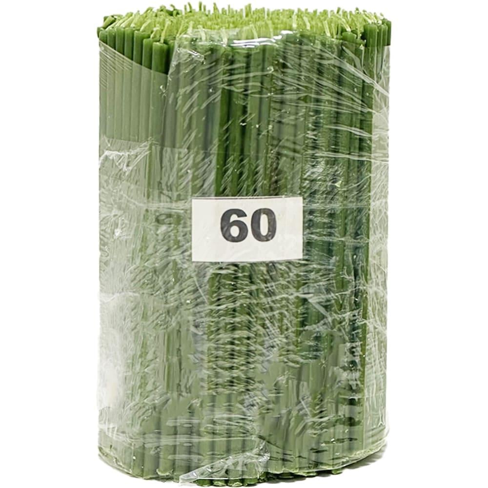 Свечи парафиновые №60 2 кг 19,5 см 300 шт. Зеленый (060пз2)