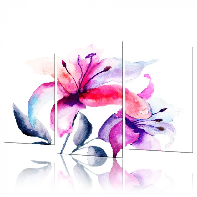 Картина модульная ArtStar Акварельная Лилия ADFL0036 120х180 см 3 части
