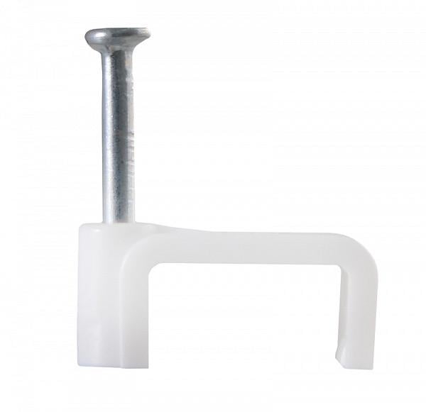 Скоба кабельная плоская АСКО-УКРЕМ CHF-7 мм 100 шт. Белый (23650241)